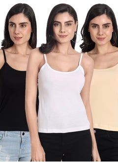Aimly Aimly Women's Cotton Camisole Slip Spaghetti Sameej Combo Pack of 3  - Image 1