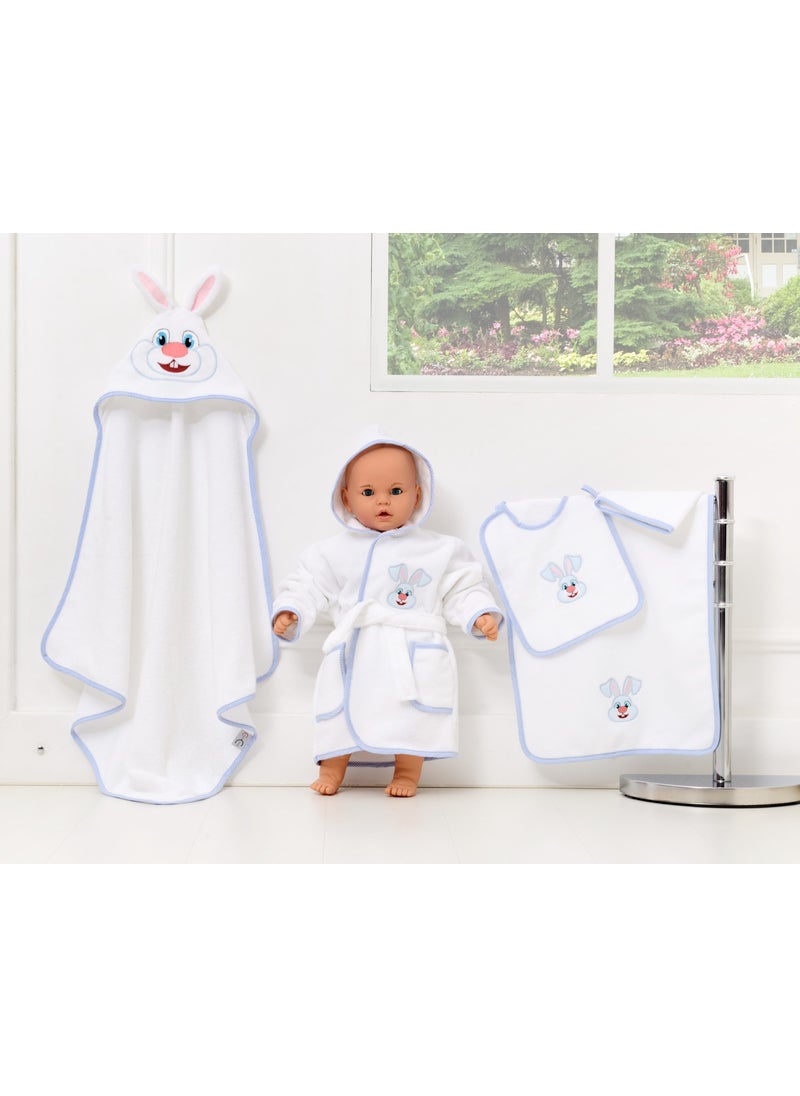 Airycot Baby Bathrobe Set Blue Rabbit (5 Piece Baby Set)  - Image 1
