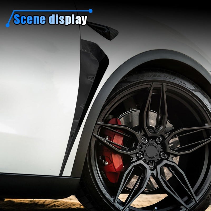 LHDOS 2PCS Car Fenders Side Vents Sticker, TPU Waterproof Car Spoiler Kit, Air Flow Intake Hole Grille Protection Cover, Universal Side Vents Decorative Accessories for Most Cars (Black) All usage compatible - Image 5