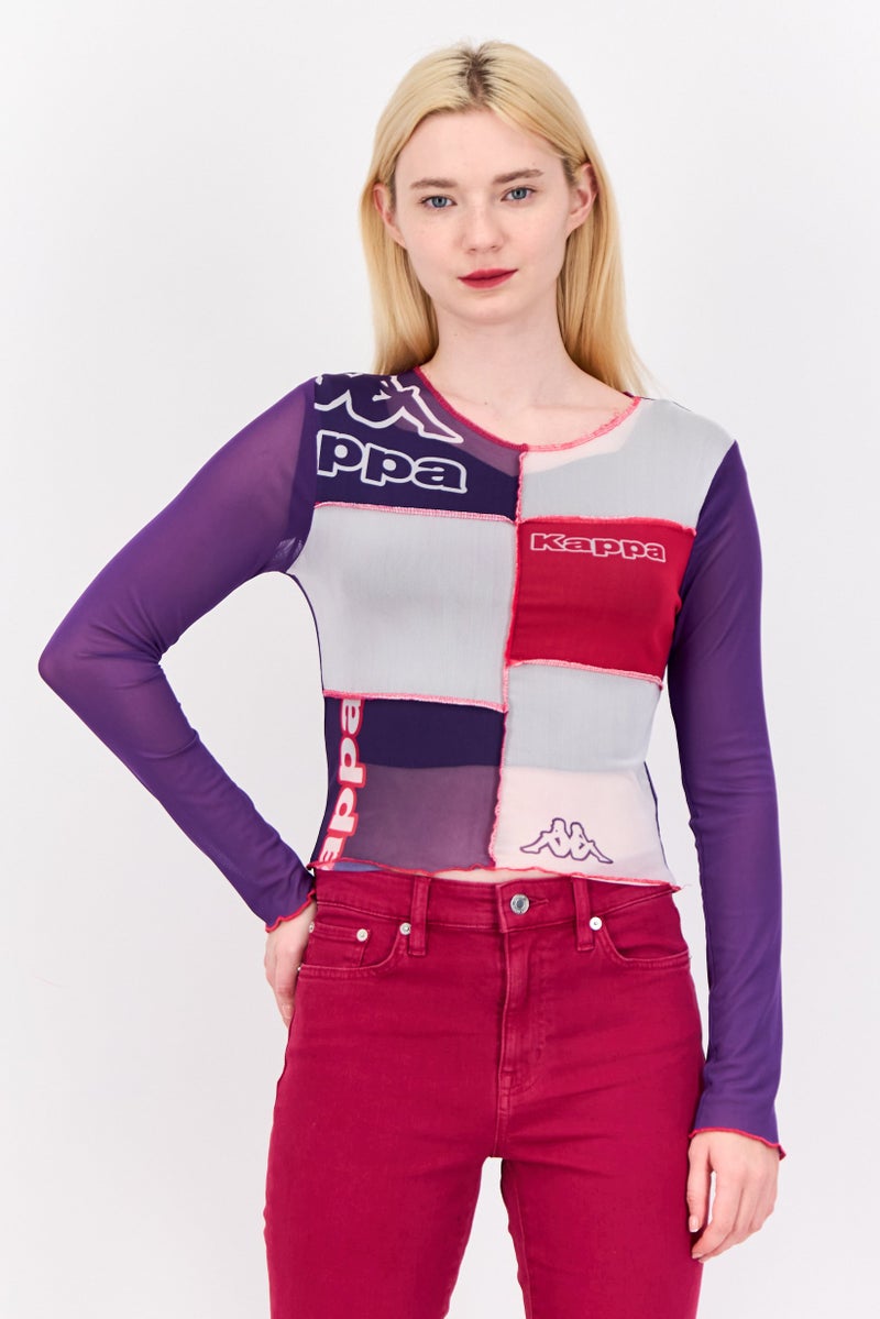 Don't Call Me Jennyfer Kappa x DCMJ Women Crew Neck Long Graphic Print Top, Multicolor  - Image 1