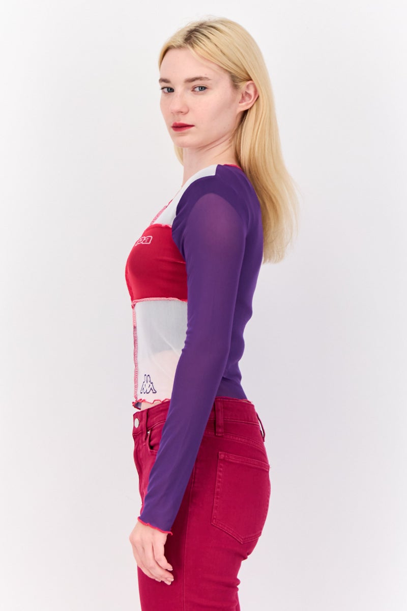 Don't Call Me Jennyfer Kappa x DCMJ Women Crew Neck Long Graphic Print Top, Multicolor  - Image 4