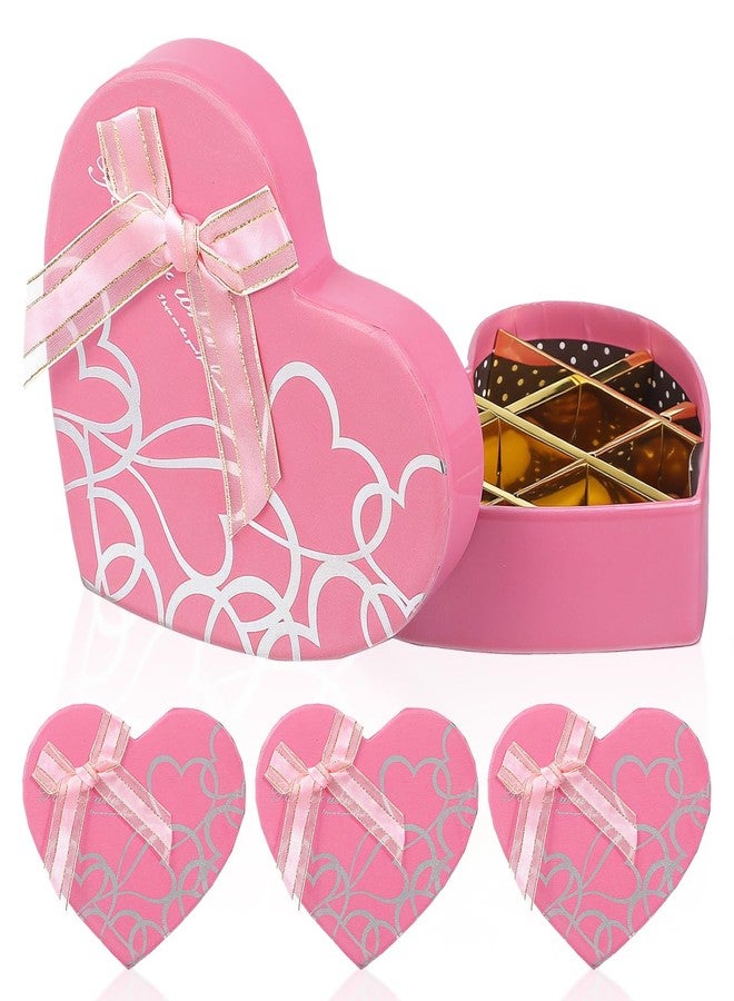 Sewroro 4 Pcs Heart Shaped Box Love Heart Case Empty Wedding Candy Boxes Chocolate Container, Creative Storage Boxes for Valentine's Mother's Day - Image 1