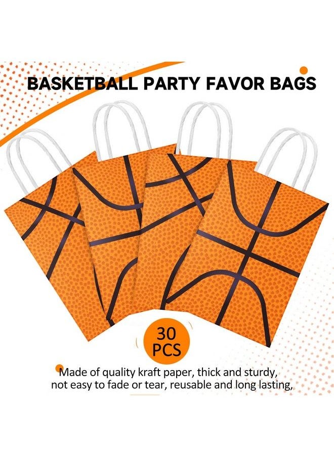Leinuosen Basketball Party Bags Baseball Gift Goodie Favor Bags Basketball Treat Candy Goody Bags Party Decorations Basketball Birthday Bag With Handle For Kids Basketball Theme Birthday Party Supplies (30 Pcs)  - Image 4