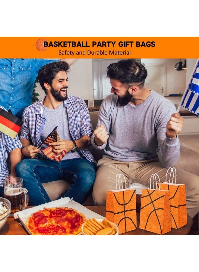 Leinuosen Basketball Party Bags Baseball Gift Goodie Favor Bags Basketball Treat Candy Goody Bags Party Decorations Basketball Birthday Bag With Handle For Kids Basketball Theme Birthday Party Supplies (30 Pcs)  - Image 5