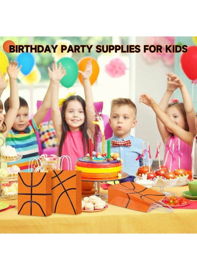 Leinuosen - Basketball Party Bags Baseball Gift Goodie Favor Bags Basketball Treat Candy Goody Bags Party Decorations Basketball Birthday Bag With Handle For Kids Basketball Theme Birthday Party Supplies (30 Pcs) - Image 1