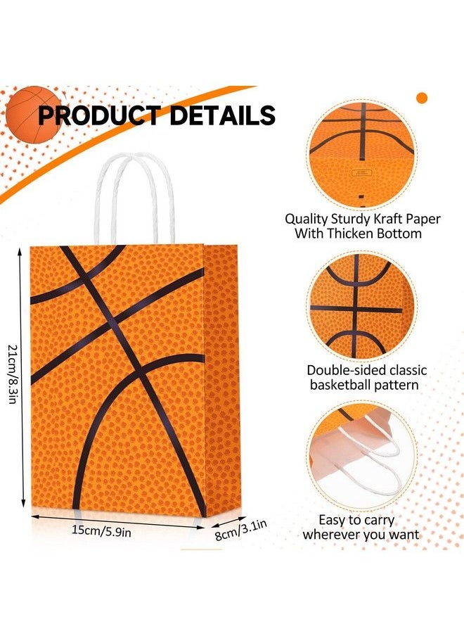 Leinuosen Basketball Party Bags Baseball Gift Goodie Favor Bags Basketball Treat Candy Goody Bags Party Decorations Basketball Birthday Bag With Handle For Kids Basketball Theme Birthday Party Supplies (30 Pcs)  - Image 3