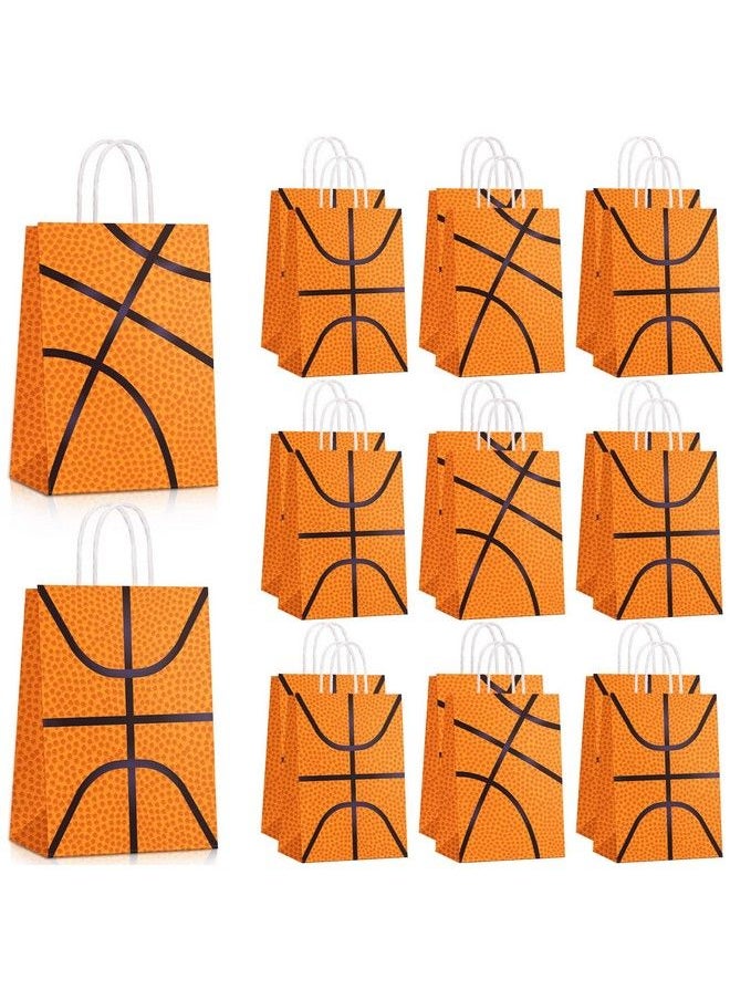 Leinuosen Basketball Party Bags Baseball Gift Goodie Favor Bags Basketball Treat Candy Goody Bags Party Decorations Basketball Birthday Bag With Handle For Kids Basketball Theme Birthday Party Supplies (30 Pcs)  - Image 2