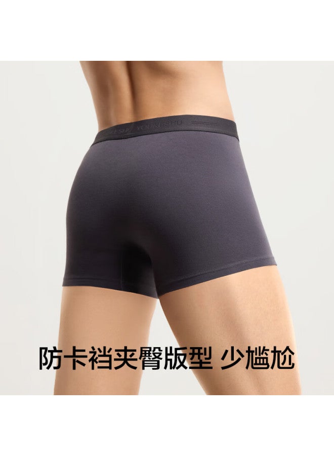 Youkeshu Men's Cotton Antibacterial Breathable High Elastic Comfortable Combed Cotton Boxer Briefs - Image 3