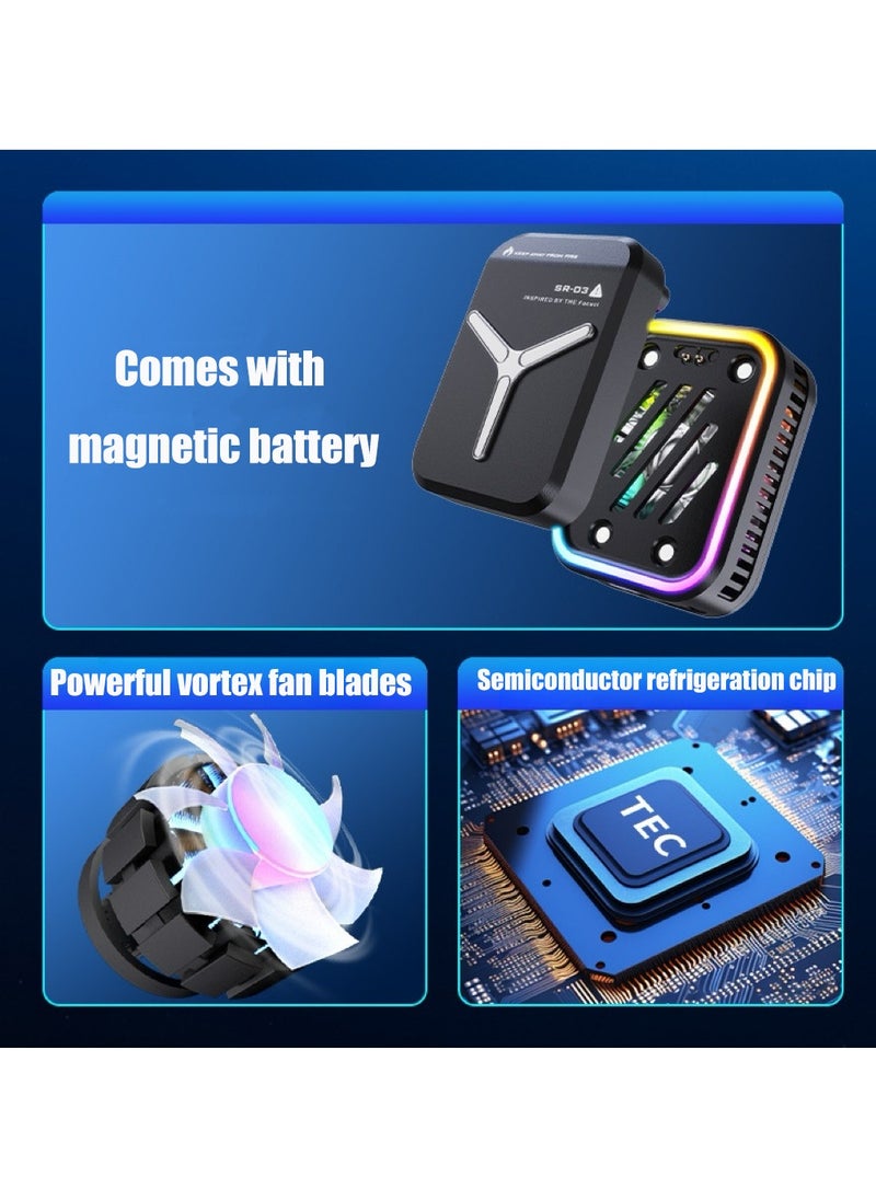 Magnetic Mobile Cooler RGB Game Radiator Phone Cooler Portable Phone Cooling Fan Fast Running Noiseless Mobile Cellphone Radiator  - Image 4