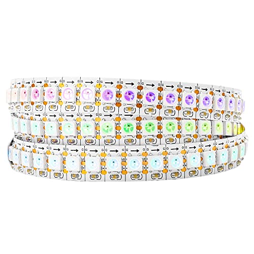 BTF-LIGHTING WS2812B IC RGB 5050SMD Pure Gold Individual Addressable LED Strip 3.28FT 144LED 144Pixel/m Flexible Full Color IP30 DC5V for DIY Chasing Color Project(No Adapter or Controller) - Image 1