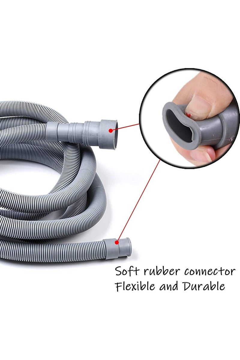 ETAVA High-Quality Washing Machine Outlet Hose 2.4M (Grey) with 2 Hose Clamps | Durable, Flexible & Leak-Proof Drain Pipe for Front & Top Load Washing Machines - Image 4
