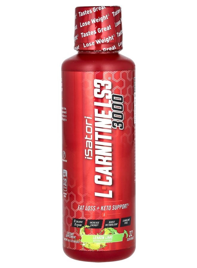 iSatori L-Carnitine LS3 3000 Lemon Lime 3000 mg 16 fl oz (480 ml) - Image 1