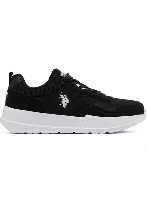 Men's Black Low-Top Sneakers - Lightweight Lace-Up Design, Comfortable for Everyday Outfits