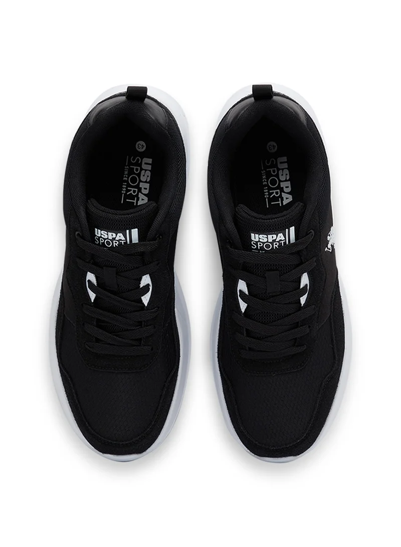 U.S. Polo Assn. Men's Black Low-Top Sneakers - Lightweight Lace-Up Design, Comfortable for Everyday Outfits