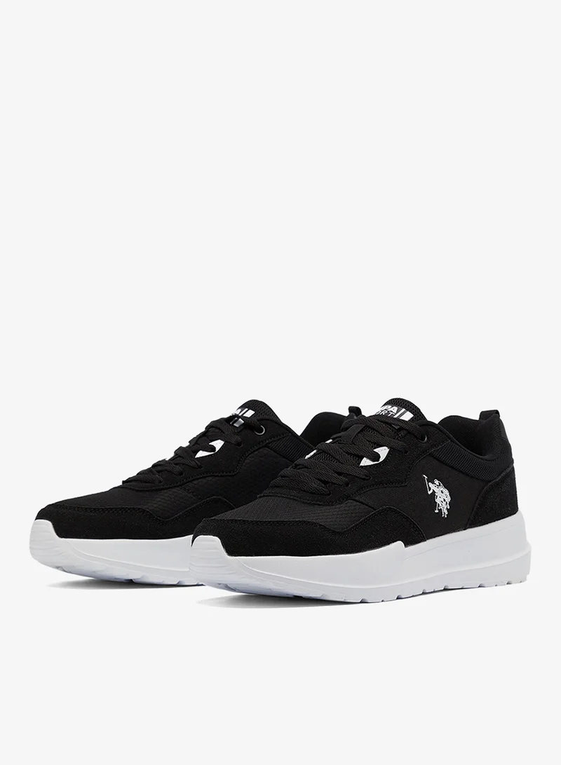 U.S. Polo Assn. Black Men's Black Low-Top Sneakers - Lightweight Shoes Lace-Up Design, Comfortable for Everyday Outfits for Men | Best Price UAE