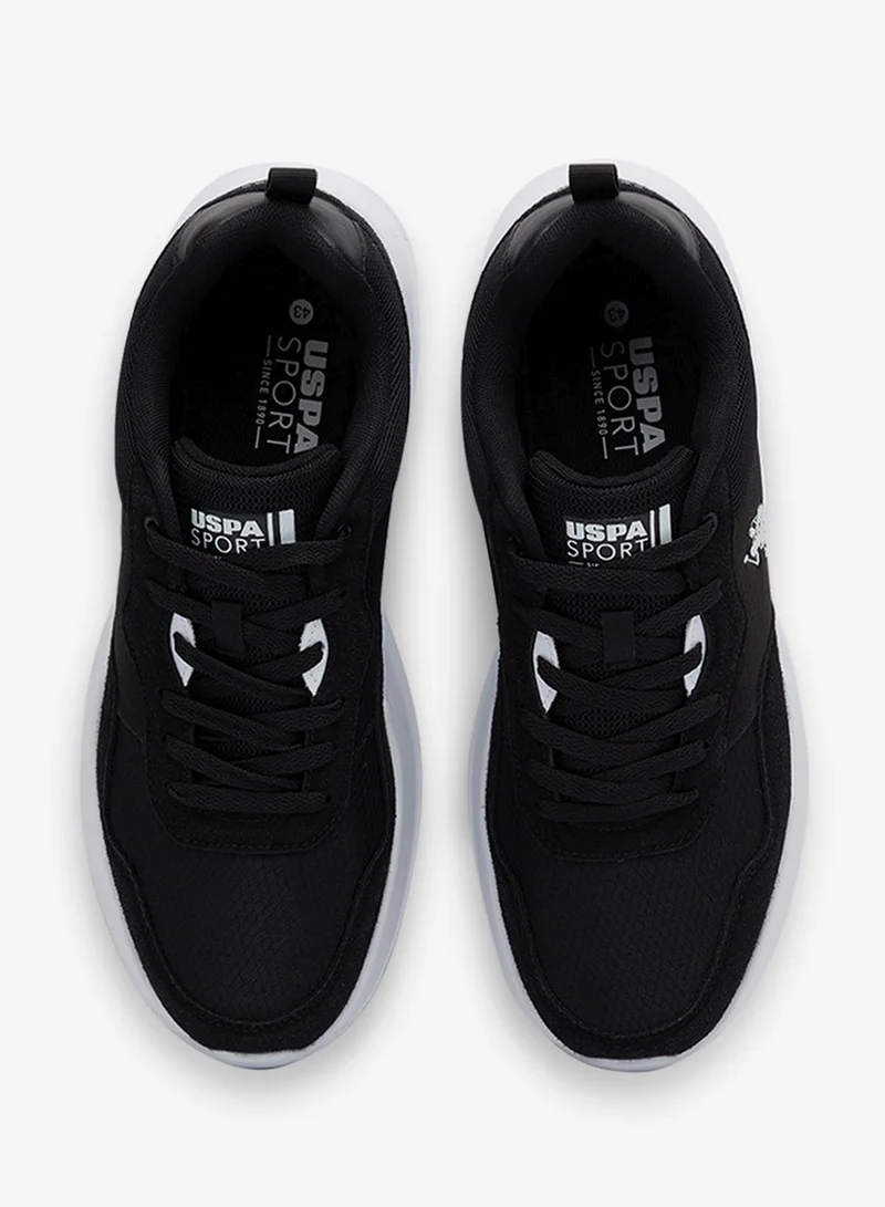 U.S. Polo Assn. Black Men's Black Low-Top Sneakers - Lightweight Shoes Lace-Up Design, Comfortable for Everyday Outfits for Men | Best Price UAE