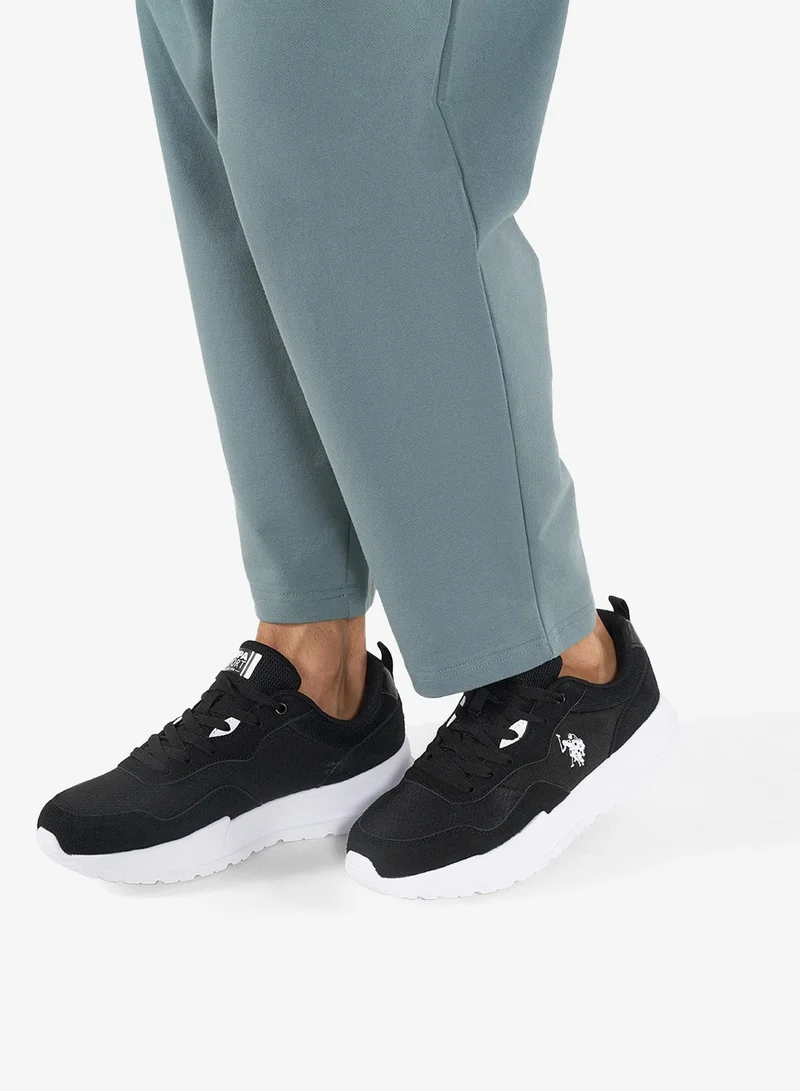 U.S. Polo Assn. Black Men's Black Low-Top Sneakers - Lightweight Shoes Lace-Up Design, Comfortable for Everyday Outfits for Men | Best Price UAE