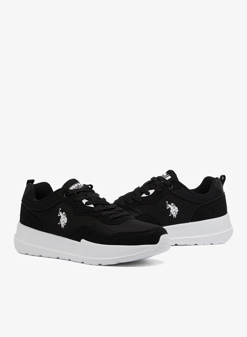 U.S. Polo Assn. Black Men's Black Low-Top Sneakers - Lightweight Shoes Lace-Up Design, Comfortable for Everyday Outfits for Men | Best Price UAE