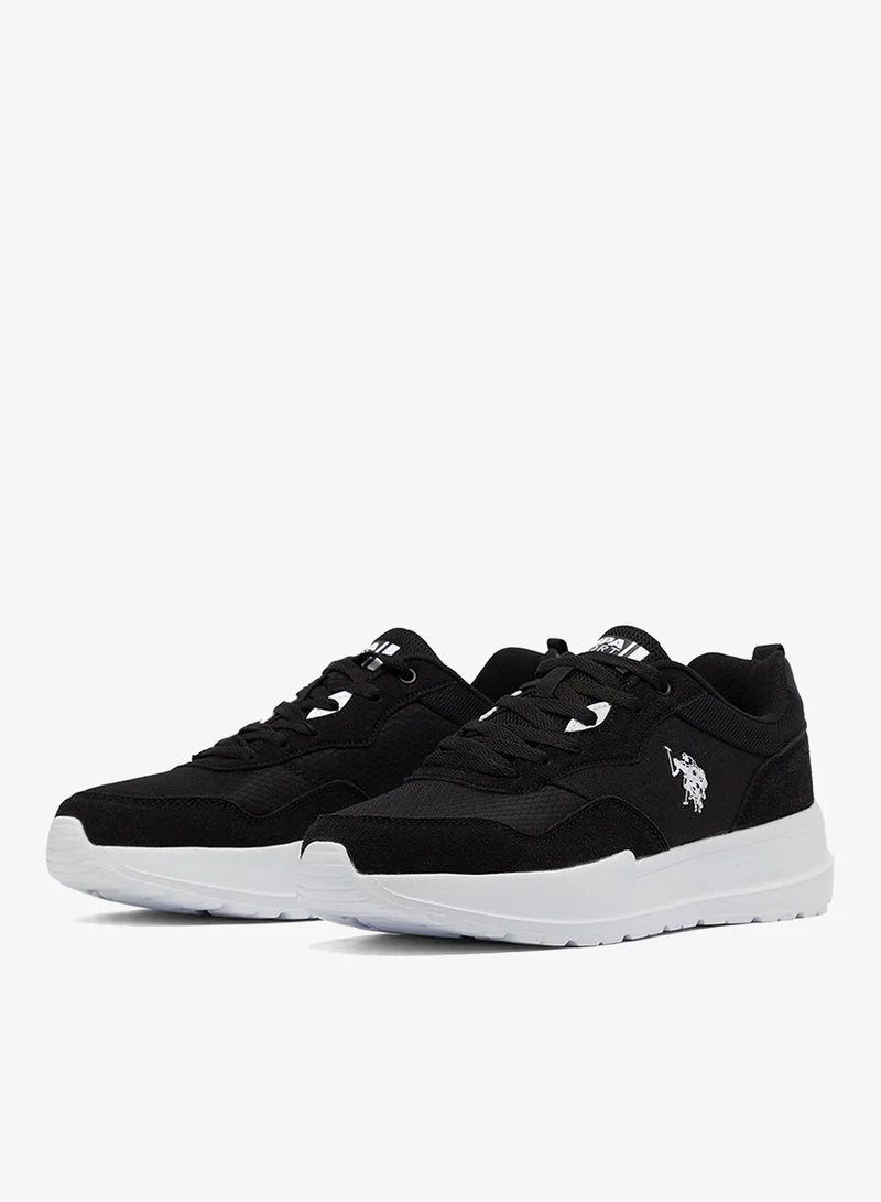 U.S. Polo Assn. Men's Black Low-Top Sneakers - Lightweight Shoes Lace-Up Design, Comfortable for Everyday Outfits