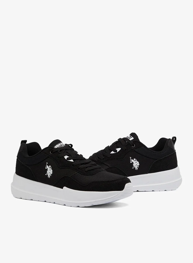 U.S. Polo Assn. Black Men's Black Low-Top Sneakers - Lightweight Shoes Lace-Up Design, Comfortable for Everyday Outfits for Men | Best Price UAE