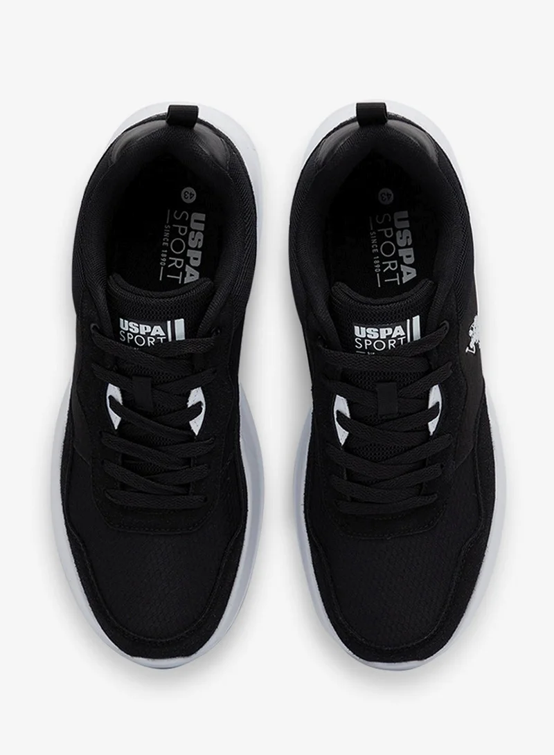 U.S. Polo Assn. Black Men's Black Low-Top Sneakers - Lightweight Shoes Lace-Up Design, Comfortable for Everyday Outfits for Men | Best Price UAE
