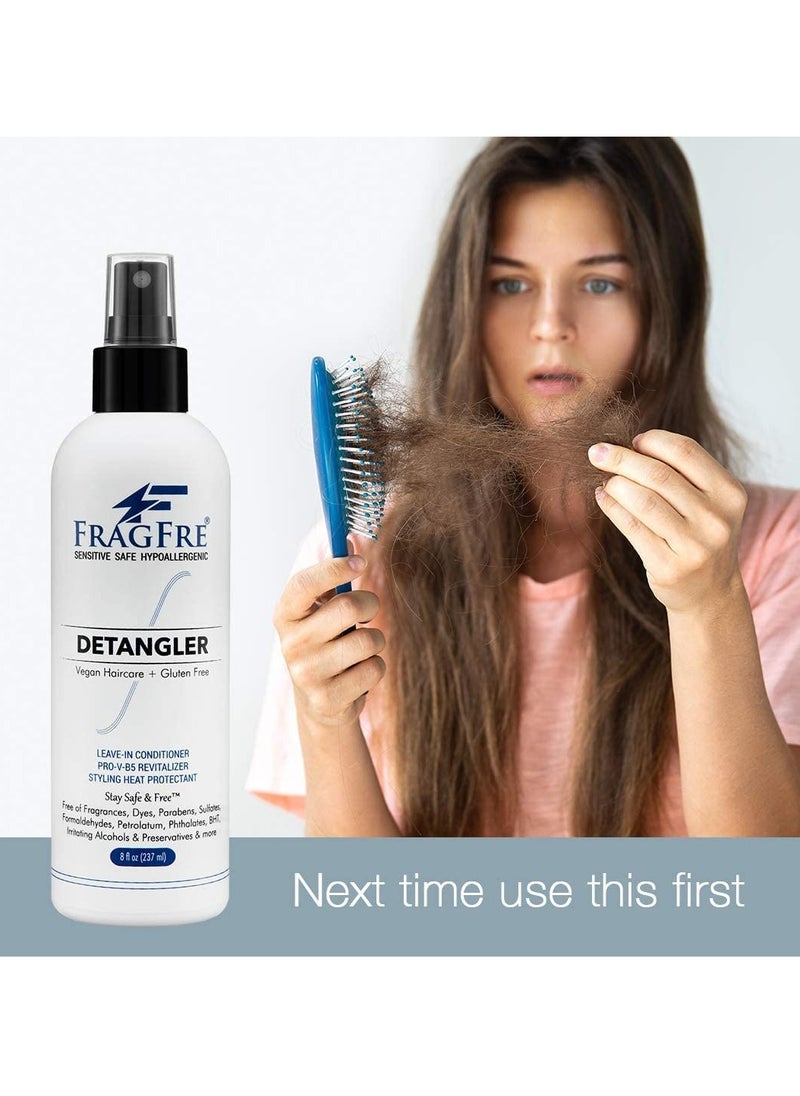 FRAGFRE Hair Detangler Spray, 8 oz - Leave in Conditioner for Sensitive Skin and Scalp - Styling Heat Protectant Spray - Gluten Free Vegan Cruelty Free  - Image 2