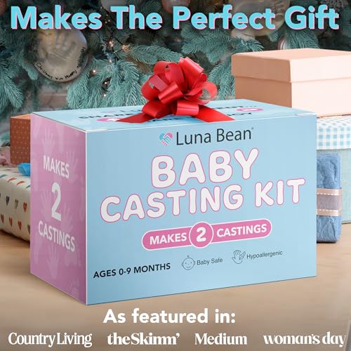 Luna Bean Baby Hand and Footprint Kit (2 Pack) Customized Newborn Handprint Foot Casting - Gifts for New Mom - Christmas Baby Gift - Image 2