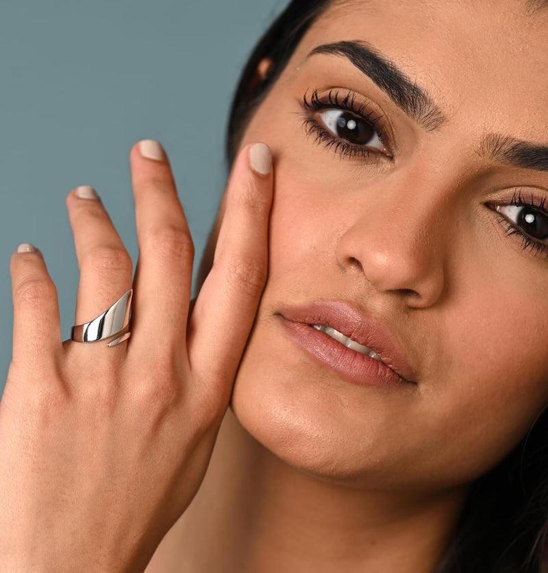 CLARA Pure 925 Sterling Silver Designer Finger Ring | Size Adjustable | Thumb Band | Gift for Women Girls Wife Girlfriend - Image 3