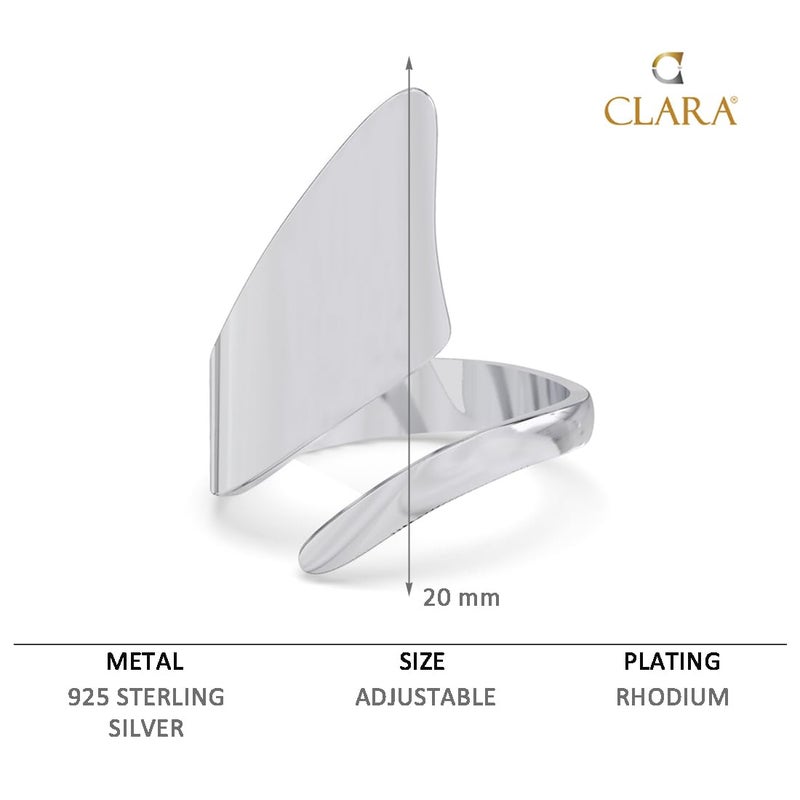 CLARA Pure 925 Sterling Silver Designer Finger Ring | Size Adjustable | Thumb Band | Gift for Women Girls Wife Girlfriend - Image 5