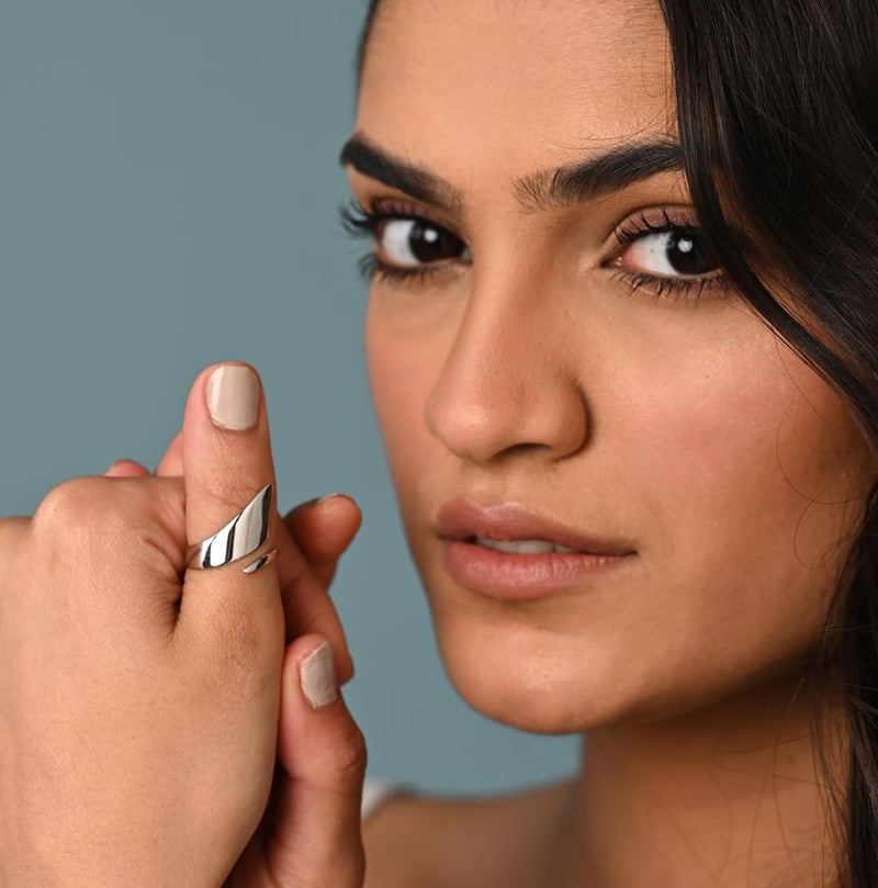 CLARA Pure 925 Sterling Silver Designer Finger Ring | Size Adjustable | Thumb Band | Gift for Women Girls Wife Girlfriend - Image 4