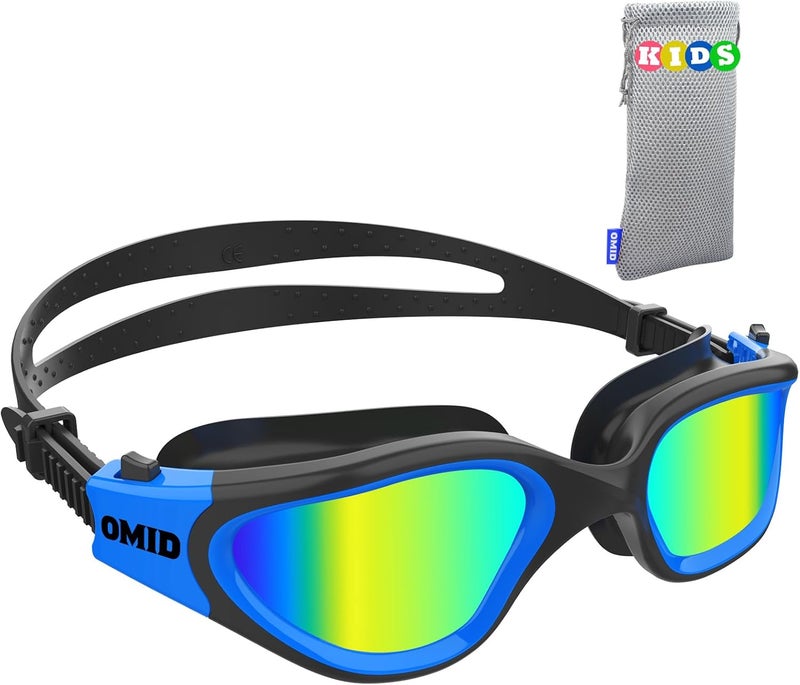 OMID Kids Swim Goggles, P2mini Polarized Swimming Goggles Comfortable for Age 6-14 - Image 1