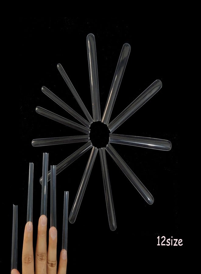 HWHUNO 5XL Extra Long Tapered Square Full Cover Nail Tips No Curved,3.9" Straight Salon Home DIY Professional,240Pcs(12Size) - Image 5