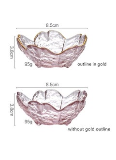 Y&D Pink Cherry Blossom Shaped Dip Bowls，Dessert Bowls, Mini Crystal Bowl, Small Glass Dipping Soy Sauce Dish,Snack Dish,Serving Dishes, Set of 6  - Image 4