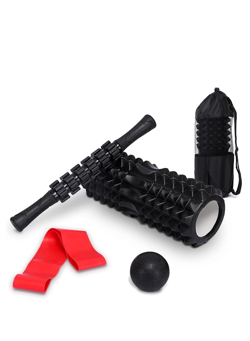 Generic Foam Roller for Yoga, 5-in-1 Fascia Roller Set, Muscle Roller, Fascia Roller, Fascia Ball, Resistance Bands and Storage Bag for Fascia Training, Yoga, Sports, Fitness, Pilates - Image 1