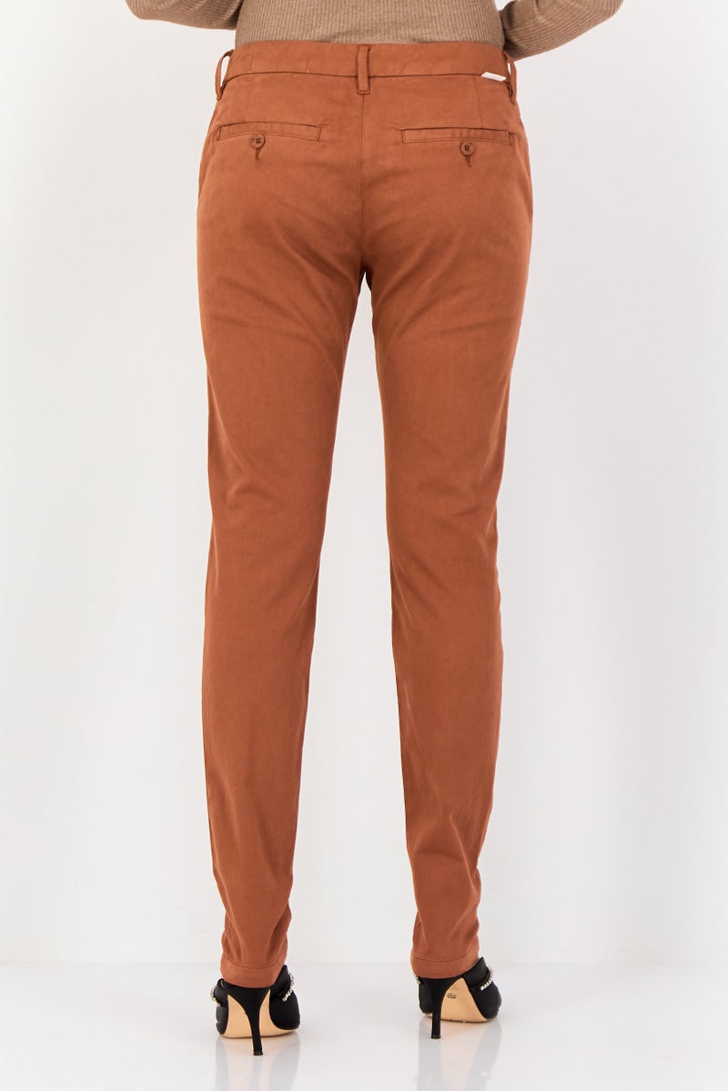 Reiko Women Skinny Fit Solid Skinny Pants, Brown - Image 3