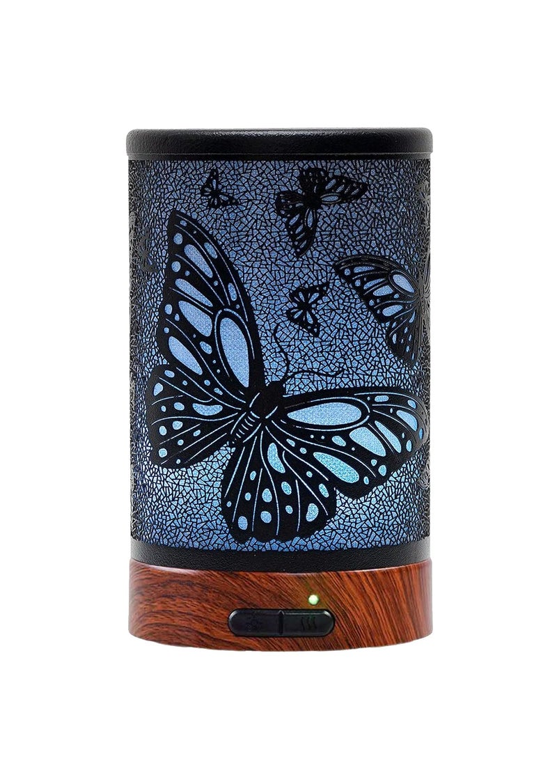 EQUSUPRO EQUSUPRO Essential Oil Diffuser 150ml Metal Aromatherapy Oil Diffuser Ultrasonic Cool Mist Diffuser with Auto Shut-Off Protection,7 Colors Changed LED for Home Office SPA Yoga (Butterfly) 