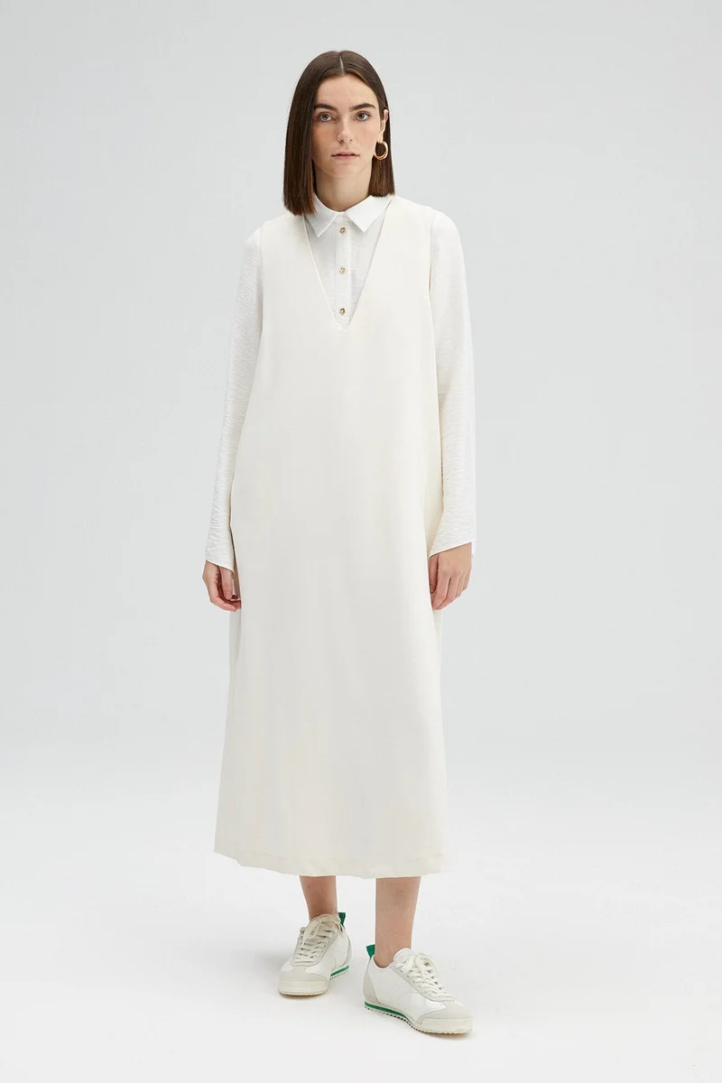 Touche V-Neck Crepe Gilet