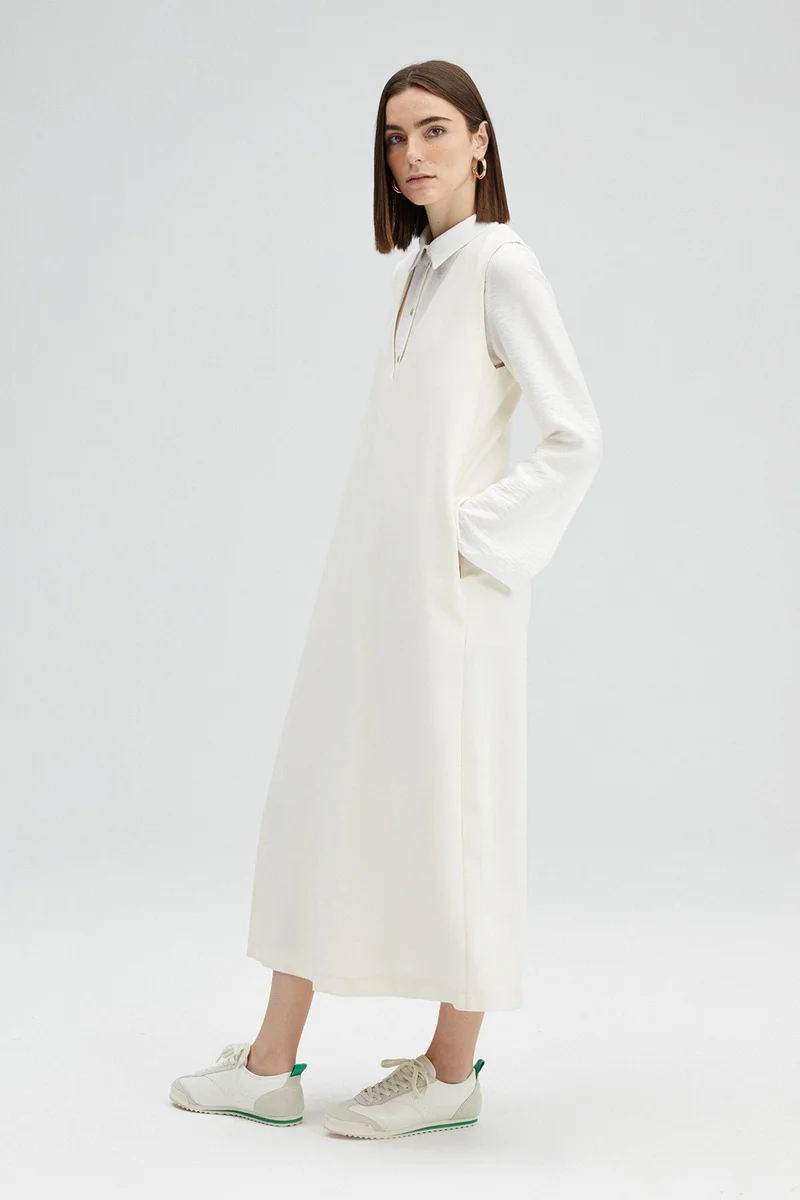 Touche V-Neck Crepe Gilet