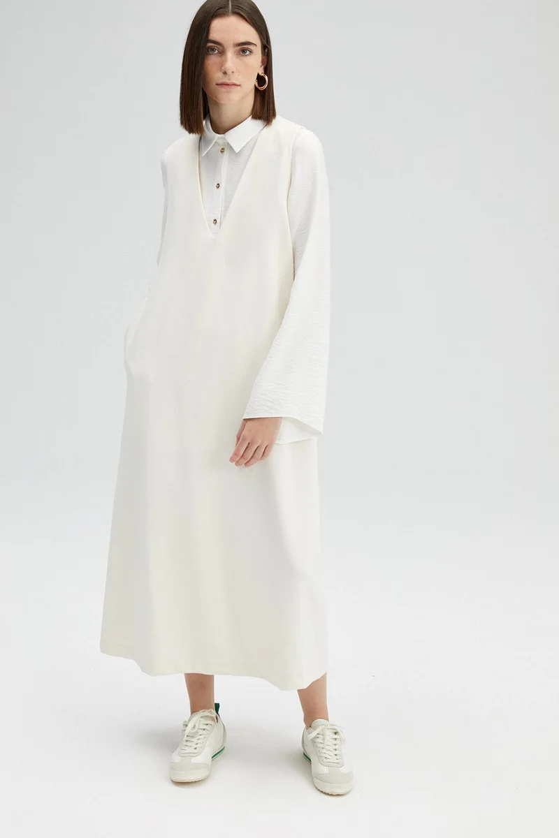 Touche V-Neck Crepe Gilet