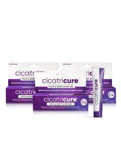 CICATRICURE Cicatricure Advanced Scar Gel for Face & Body - Proven Results in 2 Weeks, Scar Treatment for Surgical Scars, Stretch Marks, Scars of Burns and Injuries, Acne Scar Treatment, 1 oz (28 g) - Pack of 3 