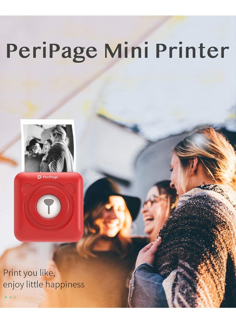 PeriPage - PeriPage Mini Pocket Wireless BT Thermal Printer Picture Photo Label Memo Receipt Paper Printer with USB Cable Support for Android iOS Smartphone Windows - Image 1