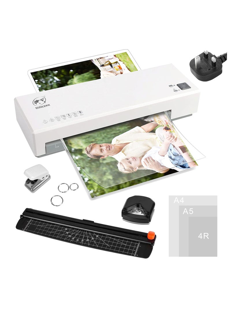 HomarKet Laminator, Laminator Machine with Hot and Cold Settings and 15 Pouches, 4 in 1 A4 laminator with Paper Trimmer and Corner Rounder, 9 Inches Personal Laminator for Home School Office  - Image 1