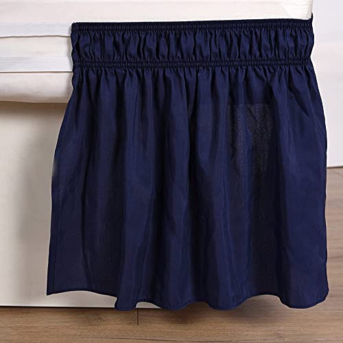 YRM Bedding's YRM Beddings Navy Blue Bed Skirt Wrap Around 600 Microfiber with Easy Fit with 15 Inch Tailored Drop Shrinkage and Fade Resistant with Microfiber 15 Bed Skirt Queen Size 60 x 80 - Image 5