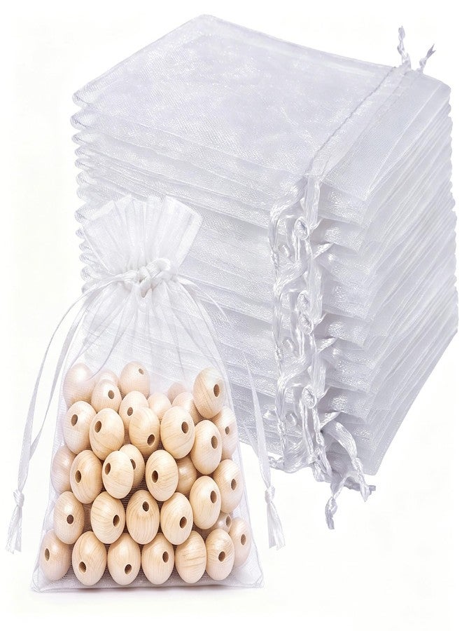 Hadoife 50Pcs Organza Bags 3x4 In Jewelry Bags, White Small Mesh Bags Drawstring - Image 1