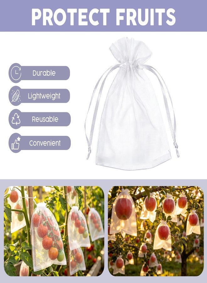 Hadoife 50Pcs Organza Bags 3x4 In Jewelry Bags, White Small Mesh Bags Drawstring - Image 5
