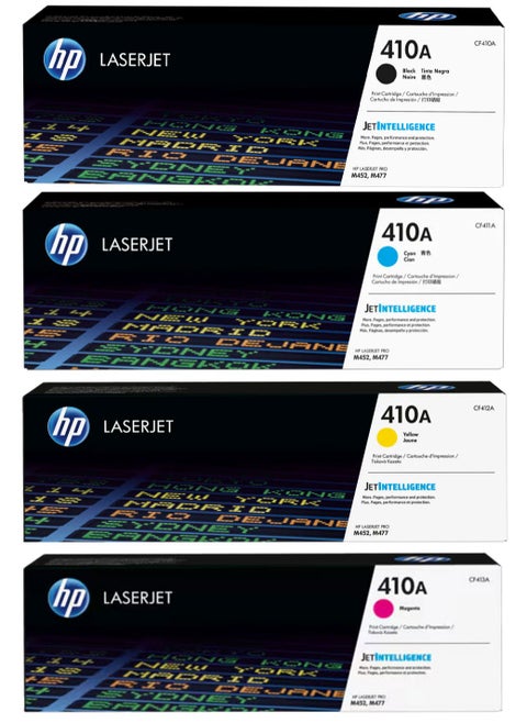 Hp 410a Toner Set  Black, Cyan, Yellow, Magenta (CF410A,CF411A, CF412A, CF413A)