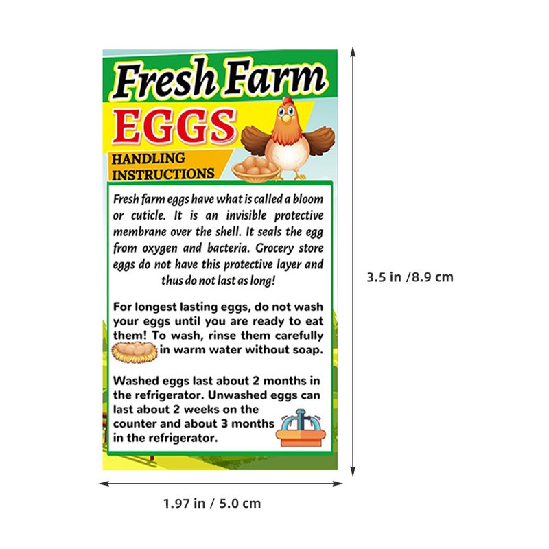 250pcs Farm Handling Cards Chicken Eggs Handling Instructions - Image 3