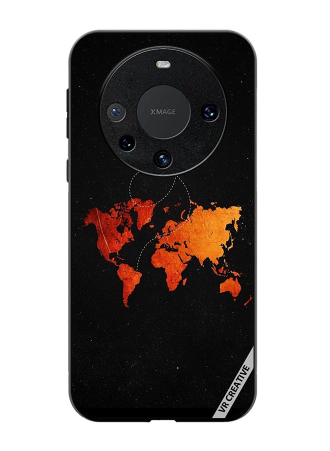 VR CREATIVE Protective Case Cover For Huawei Mate 60 Pro Travel Map Design Multicolour - Image 1