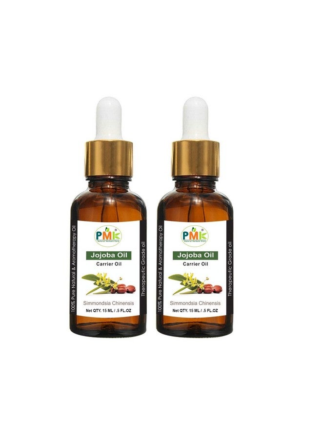 PMK Pure Natural Jojoba Cold Pressed Carrier Oil For Skin Care & Hair Growth (15ML Pack of 2)