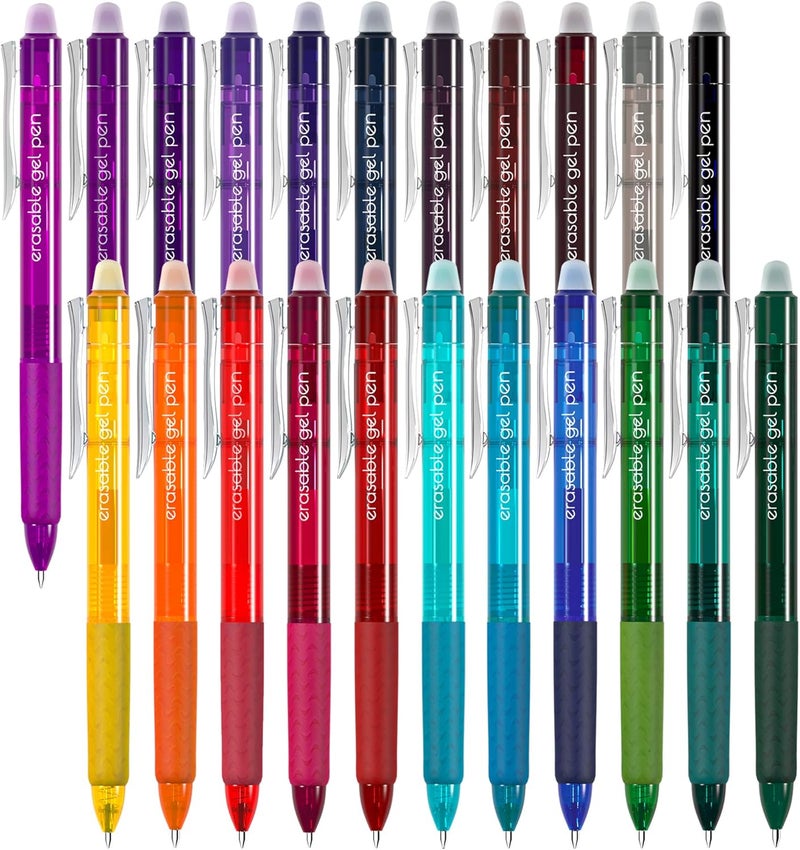 Vanstek 22 Colors Retractable Erasable Gel Pens Clicker, Fine Point(0.7), Make Mistakes Disappear, Premium Comfort Grip for Drawing Writing Planner and Crossword Puzzles - Image 1